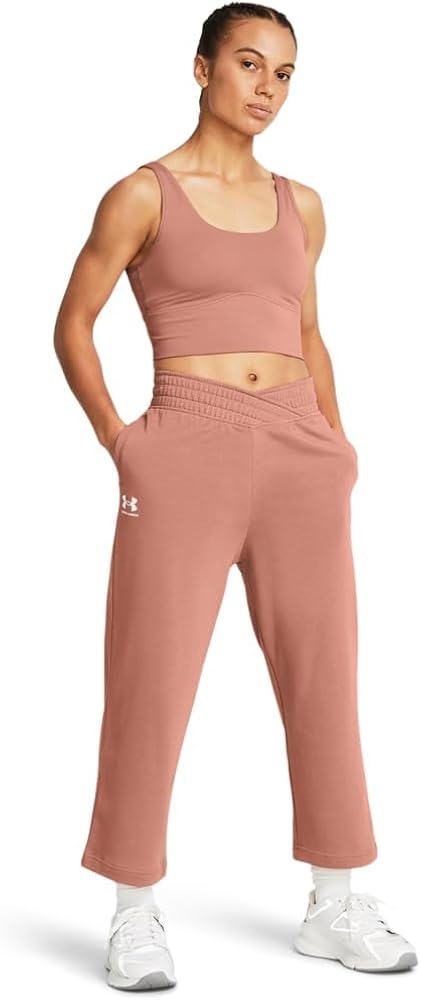 Amazon.com: Under Armour Women's Rival Terry Wide Leg Crop Pants